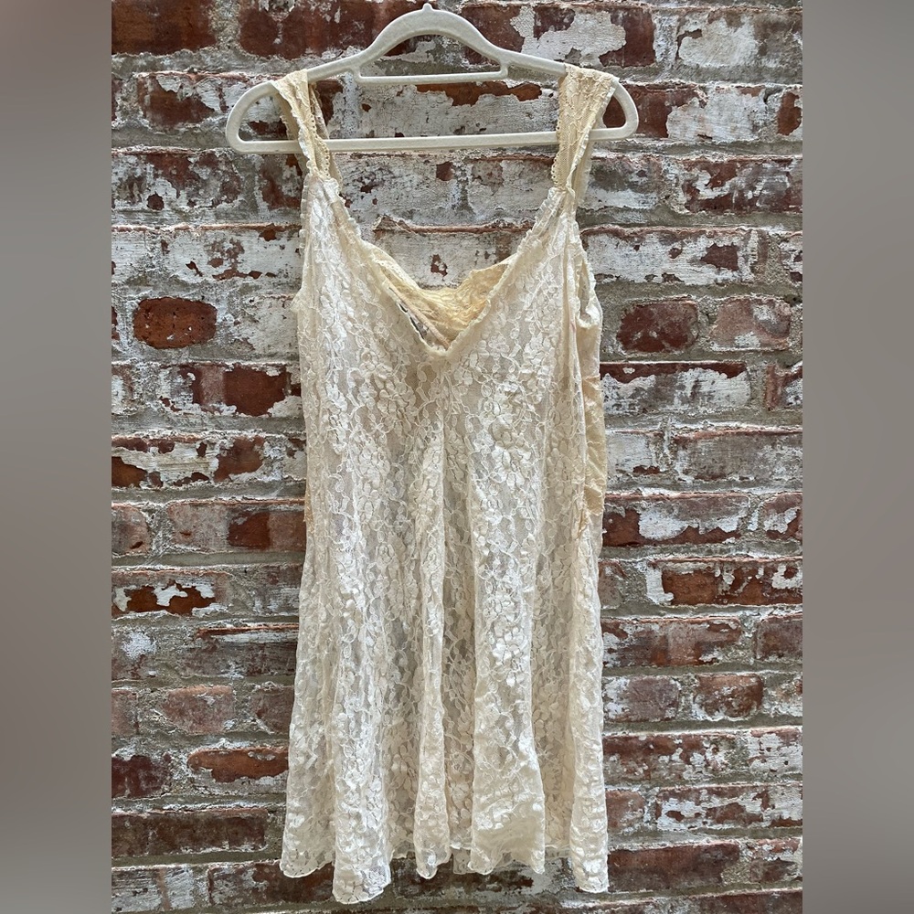 Claire Pettibone Vintage Style Cream/Off White Lace Slip Dress Size XL EUC - Picture 4 of 7